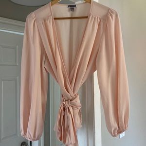 Blush wrap around blouse